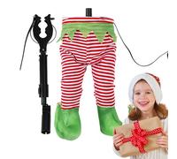 Santa Claus Legs, Fireplace Decor Festivals Ornaments - Swinging Animated Decoration for Front Door Party Restaurant Celebration