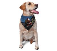 Santa Claus Lighthouse Printed Dog Bandana, Triangle Pet Scarf Pet Bibs Kerchief Accessories for Small Medium Large Pets