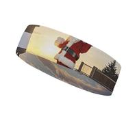 Santa Claus Lighthouse Sports Headbands for Man, Non Slip Sweatbands for Running, Stretchy Breathable Hairband for Cycling, Football, Yoga, Fitness Workout, Washing Face