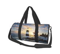 Santa Claus Lighthouse Travel Duffel Bag Sports Gym Bag, Lightweight Overnight Weekender Bag With Shoes Compartment Yoga Gym Sports Bag For Men Women