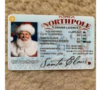 Santa Claus Lost Drivers Licence Christmas Decorations, Novelty Santa Sleigh Flying Licence ID Card, Flight Licence Christmas Eve Key Box Gift, Xmas Tree Decorative Hanging Ornaments