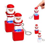 Santa Claus Luminous Voice Keychain - Type-C Rechargeable or Battery-Powered Fidget Toy with LED Light, Sound & Click, Press-to-Activate Stress Relief, for Adults，Type-C,2pc