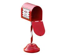 Santa Claus Mailbox Decor 13.4 Inch Retro Metal Interactive Centerpiece