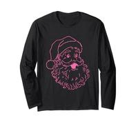Santa Claus Merry Christmas Pink Santa Hat Jolly Long Sleeve T-Shirt