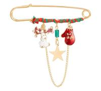 Santa Claus Moon Tree Snowflake Brooch for Women New Year Jewelry, Klein, Non-precious metal