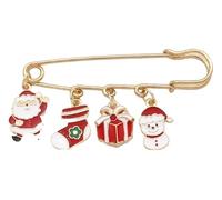 Santa Claus Moon Tree Snowflake Brooch for Women New Year Jewelry, Klein, Non-precious metal