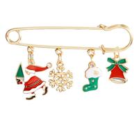 Santa Claus Moon Tree Snowflake Brooch for Women New Year Jewelry, Klein, Non-precious metal