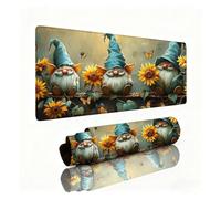 Santa Claus Mouse Mat Sunflower Mouse Pad Desk Mat 700x300x3mm, Table Mats, Soft Smooth Surface and Anti-Slip Rubber Base, Improved Precision and Speed, Desk Accessories for Men Laptop, Office 0B-945