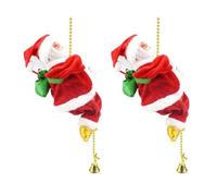 Santa Claus Musical Climbing Rope | 2 Pieces Climbing Santa | Hanging Electric Santas Climb Rope with Funny Music Battery Operated | Animated Christmas Decorations for Christmas Tree Home Decor