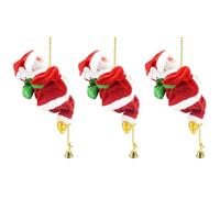Santa Claus Musical Climbing Rope | 3 Pieces Hanging Climbing Santa | Electric Santas Climb Rope with Funny Music Battery Operated | Animated Christmas Decorations for Christmas Tree Home Decor