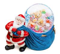 Santa Claus Musical Snow Globe Ornament, Automatic Snowfall, Color Lights, Festive Décor, Handcrafted Gift, for Families, Friends, Perfect Christmas Centrepiece, Plays 14 Classic Christmas Carols