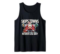 Santa Claus Never Leg Day Christmas Squat Workout Humor Tank Top