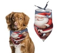 Santa Claus on Scooter Dog Bandanas Cute Soft Cotton Puppy Scarves Washable Daily Summer Durable Triangle Reversible Bibs Suitable for Small Medium Large Dogs and Cats