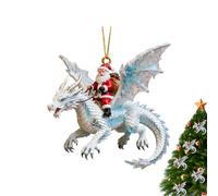 Santa Claus Ornaments,2D Santa Riding a Flying Dragon Decor | Christmas Tree Decorations | for Holiday Celebration Winter Seasonal Display Backpack