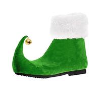 Santa Claus Overboots Unisex Christmas Theme Party Christmas Elf Shoes Santa's Helper Gnome Shoes with Bells Shoe Covers Elf Boots Fancy Dress Carnival Adult Costume, Green, 9