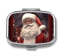 Santa Claus Pill Box Pill Case Cute Pill Organizer Pill Holder Medicine Pill Organizer Pill Container Daily Pill Organizer Small Pill Box Pill Case for Purse Pocket