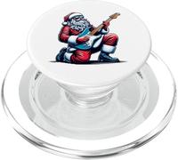 Santa Claus Playing A Solo On The Electric Guitar Funny PopSockets PopGrip for MagSafe