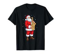 Santa Claus Playing Saxophone Christmas T-Shirt