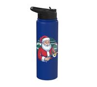 Santa Claus Playing Tennis Stainless Steel Insulated Water Bottle