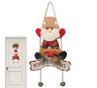 Santa Claus Plush Christmas Ornament, Decoration for Christmas Tree with Plush Snowman and Bells, Seasonal Decoration for Parties, New Year's Doors, Garden, Window, Living Room and Kitchen