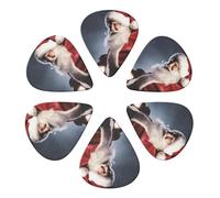 Santa Claus Print Guitar Picks 6 Pack With Organizer Storage Bag 0.46 0.71 0.96mm Guitar Plectrums Guitars Accessories For Bass Electric Acoustic Guitars