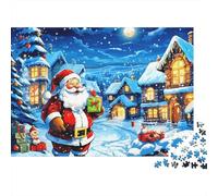Santa Claus Puzzle for Adults 1000Pc Recyclable Paper Christmas Village Jigsaw Puzzle Parent boy & girl Game Props Developing boy & girlren‘s Intelligence Toy 38x26cm/1000pcs
