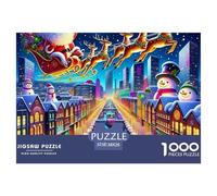 Santa Claus Puzzles 1000 Pieces for Adults Fun Challenging Brainteasing Jigsaw Colourful Home Decoration Randomly Shaped 38x26cm/1000pcs