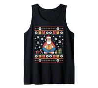 Santa Claus Reading Book Lover Ugly Christmas Sweater Xmas Tank Top