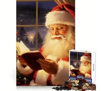 Santa Claus Reading by The Christmas Tree 1000 Piece Jigsaw Puzzles for Adults Jigsaw Recall Boost Mental Relax Smooth Cut Birthday Gift (38x26cm)