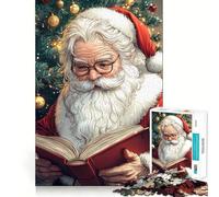 Santa Claus Reading Christmas Funny Jigsaw Puzzles 1000 Pieces for Adults Boost Memory Peaceful Fun Premium Cut Memorable Gift (38x52cm)