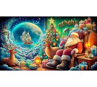 Santa-Claus Recycled Paper Jigsaw Puzzle 1000 Pieces Great Gift Idea Educational Games for The Whole for Women, Gifts for Men 70x50cm/1000pcs