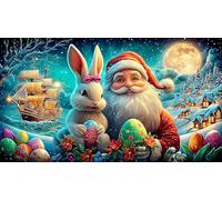 Santa-Claus Recycled Paper Jigsaw Puzzle 1000 Pieces Great Gift Idea Educational Games for The Whole for Women, Gifts for Men 38x26cm/1000pcs
