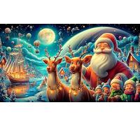 Santa-Claus Recycled Paper Jigsaw Puzzle 1000 Pieces Great Gift Idea Educational Games for The Whole for Women, Gifts for Men 38x26cm/1000pcs