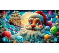 Santa-Claus Recycled Paper Jigsaw Puzzle 1000 Pieces Great Gift Idea Educational Games for The Whole for Women, Gifts for Men 38x52cm/1000pcs