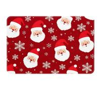 Santa Claus RedRounded Corner Floor Mat - Non-Slip Absorbent Bath Mat for Bathroom Kitchen Entryway, Soft Quick-Dry Fabric, Pet-Friendly Home Decor