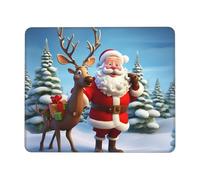 Santa Claus Reindeer Mouse Pad with Non-Slip Rubber Base Personalized Gaming Mouse Pad Waterproof Mouse Mat Office Computer Mousepad for Desk Laptop