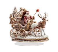 Santa Claus Reindeer Ornament - 2D Acrylic Christmas Tabletop Display, Festive Holiday Prop | Colorful Seasonal Decoration for Living Room Bedroom Yard Outdoor Windowsill Family Celebration Events