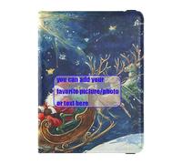 Santa Claus Reindeer Starry Sky customize Leather Passport Holder Cover Wallet Passport Wallet Badge ID Vaccine Card Holder Wallet Waterproof, Santa Claus reindeer starry sky, One Size