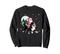 Santa Claus Riding Bernese Mountain Dog Christmas Tree Light Sweatshirt