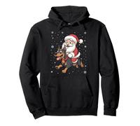 Santa Claus Riding Doberman Pinscher Dog Christmas Matching Pullover Hoodie
