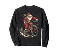Santa Claus Riding Mountain Bike Christmas Funny MTB Biker Sweatshirt