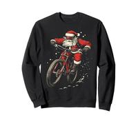 Santa Claus Riding Mountain Bike Christmas Funny MTB Biker Sweatshirt