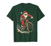 Santa Claus Riding Mountain Bike Christmas Funny MTB Biker T-Shirt