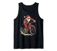 Santa Claus Riding Mountain Bike Christmas Funny MTB Biker Tank Top