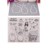 Santa Claus Seal Clear Stamps and Dies Set for DIY Card Making, Clear Rubber Stamps and Dies for Card Sets for Crafting, DIY Scrapbooking Card Making Tools