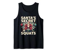 Santa Claus Secret Squats Christmas Gym Workout Holiday Meme Tank Top