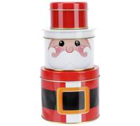 Santa Claus Shaped Tinplate Gift Box for Christmas Candy Packaging | 3d Red Festive Design, Enough Capacity for Home or Shop, Holiday Treats Container and Party Favor Use