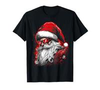 Santa Claus Silhouette Christmas Sunglasses Caricature T-Shirt
