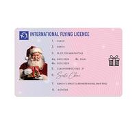 Santa Claus Sleigh Driving Licence Christmas Eve Santa's Lost Flying Permit ID, Xmas Eve Box Fillers, Father Fun Novelty Gifts for Kids and Adults (UK Sleigh Licence)