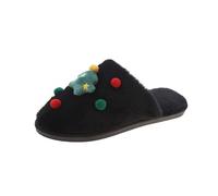 Santa Claus Slippers for Men and Women - Slippers Women's Plush Cute Mules Funny Slippers Non-Slip House Slippers Warm Plush Slippers Comfortable Floor Shoes Hut Shoes, black, 4 UK